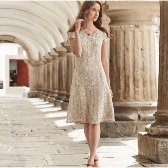 Sundance Dresses & Skirts - Sundance Ecru Sweetheart Lace Dress Womens A EUC